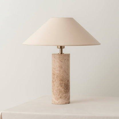 Marble Table Lamp | Beige Marble Base | Modern Design