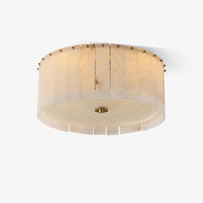 Elysian Alabaster Ceiling Lamp | Brass & Alabaster | White Shade
