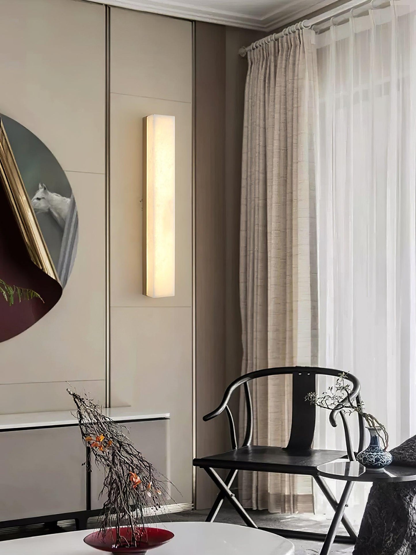 Emerson Wall Lamp | Brass & Alabaster | White
