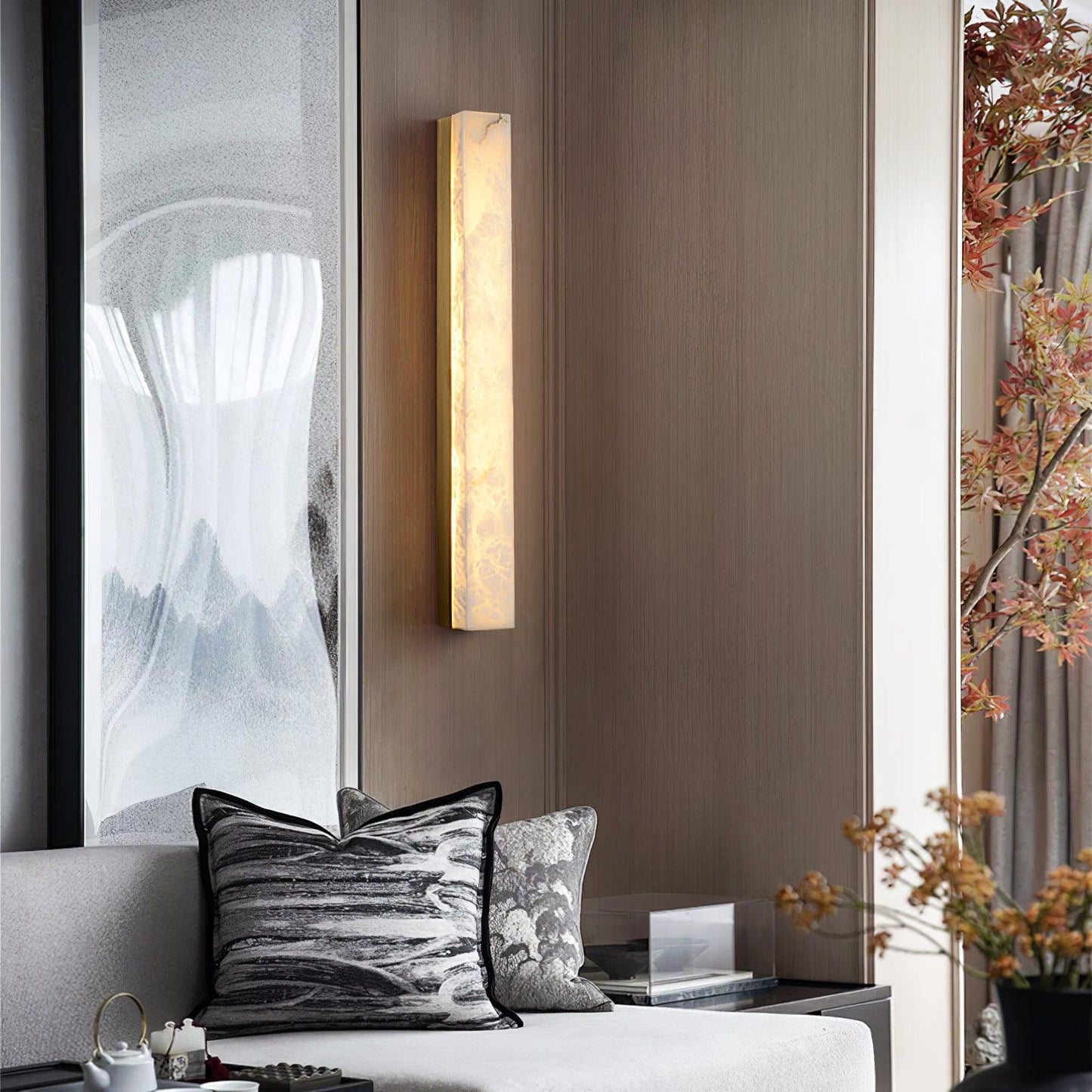 Emerson Wall Lamp | Brass & Alabaster | White