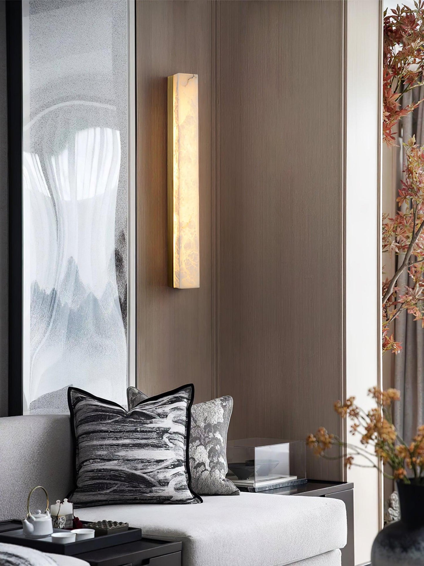 Emerson Wall Lamp | Brass & Alabaster | White