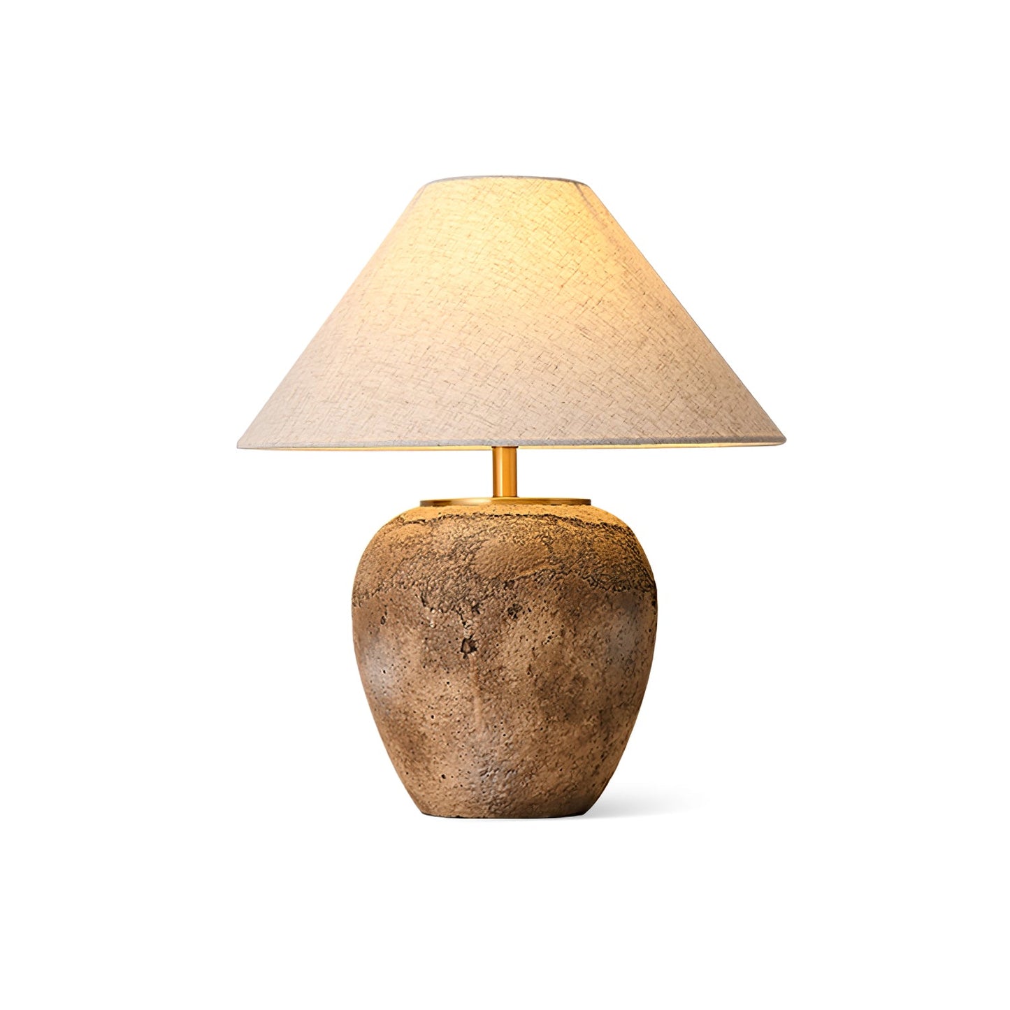Emery Terra Table Lamp | Earthen Base | White Shade