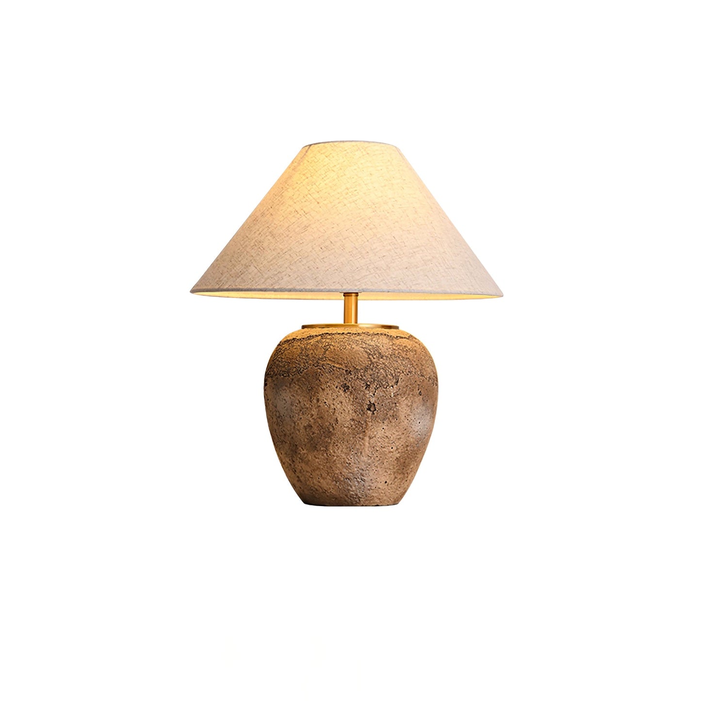 Emery Terra Table Lamp | Earthen Base | White Shade