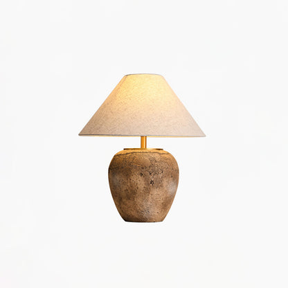 Emery Terra Table Lamp | Earthen Base | White Shade