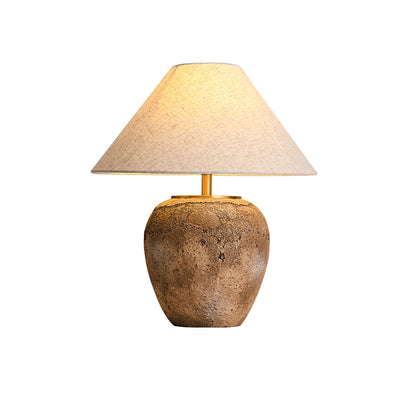 Emery Terra Table Lamp | Earthen Base | White Shade