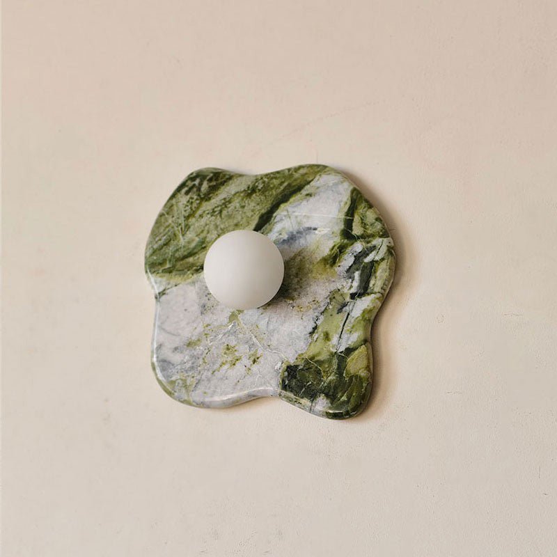 Emma Marble Wall Lamp | Green Marble & White Glass | G9