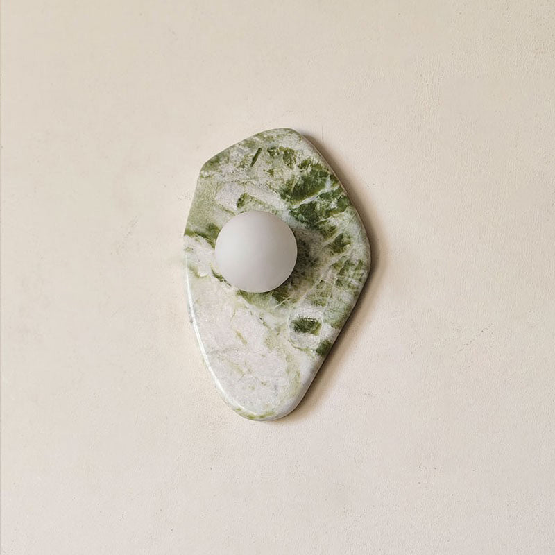 Emma Marble Wall Lamp | Green Marble & White Glass | G9