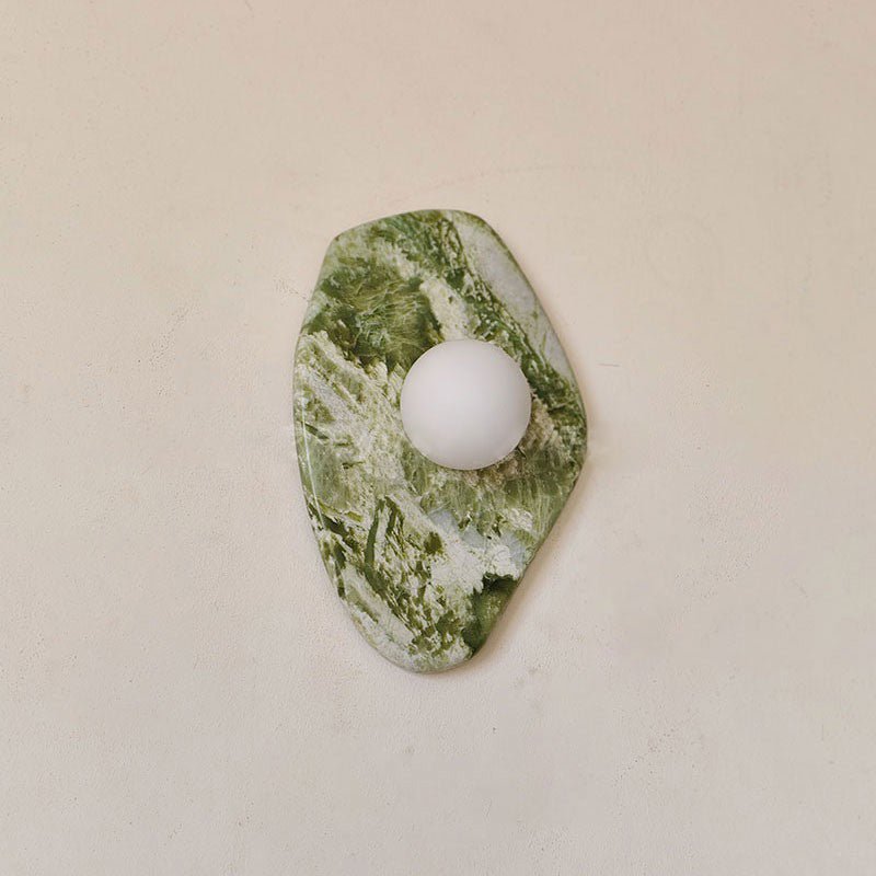 Emma Marble Wall Lamp | Green Marble & White Glass | G9