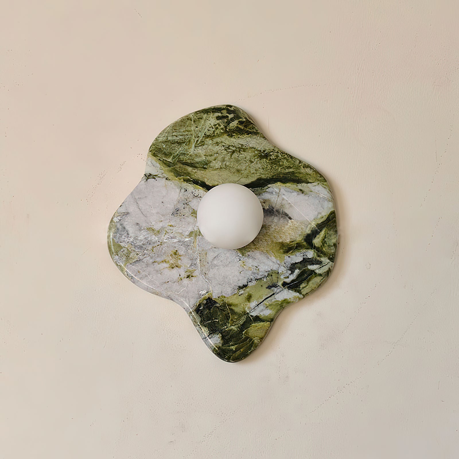 Emma Marble Wall Lamp | Green Marble & White Glass | G9