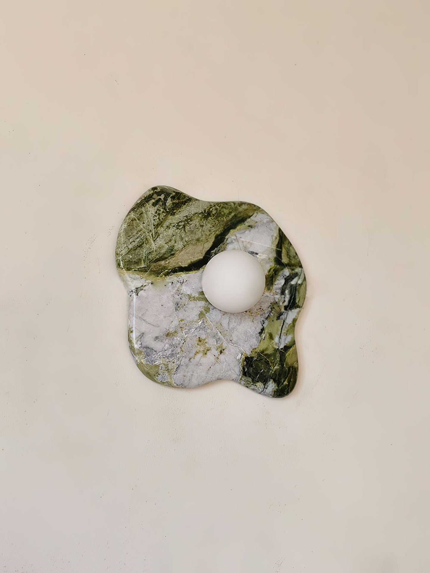 Emma Marble Wall Lamp | Green Marble & White Glass | G9
