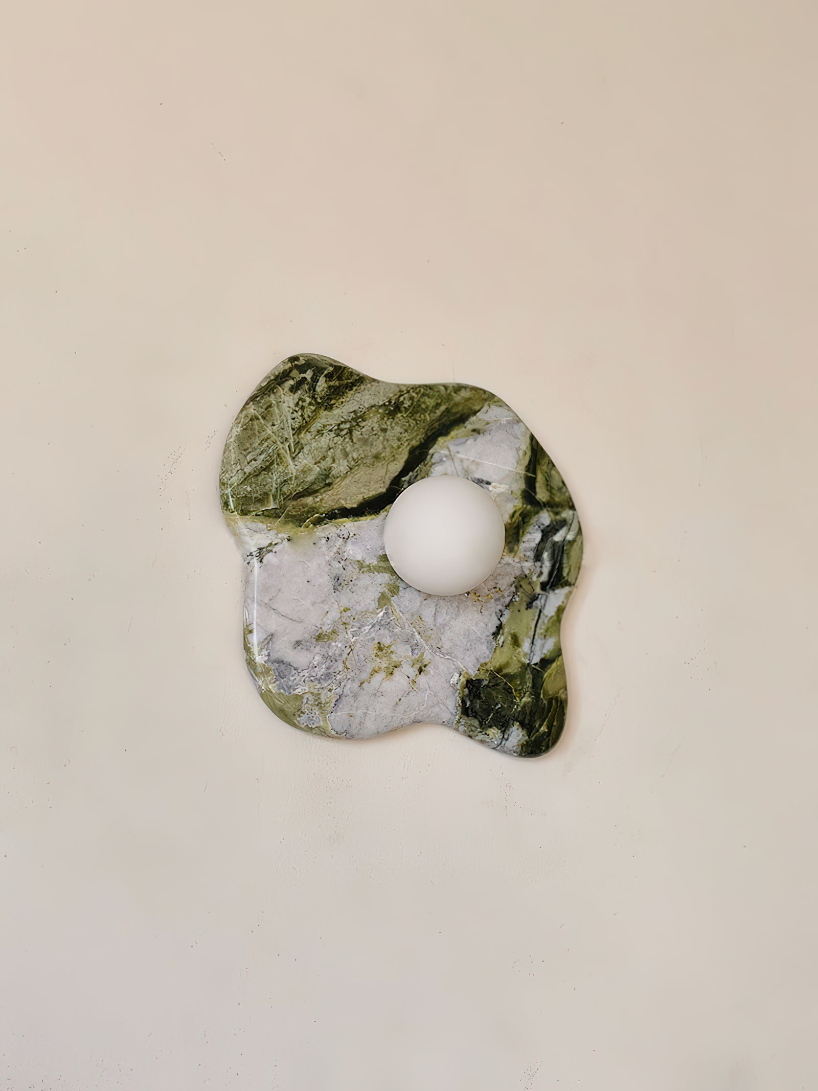 Emma Marble Wall Lamp | Green Marble & White Glass | G9