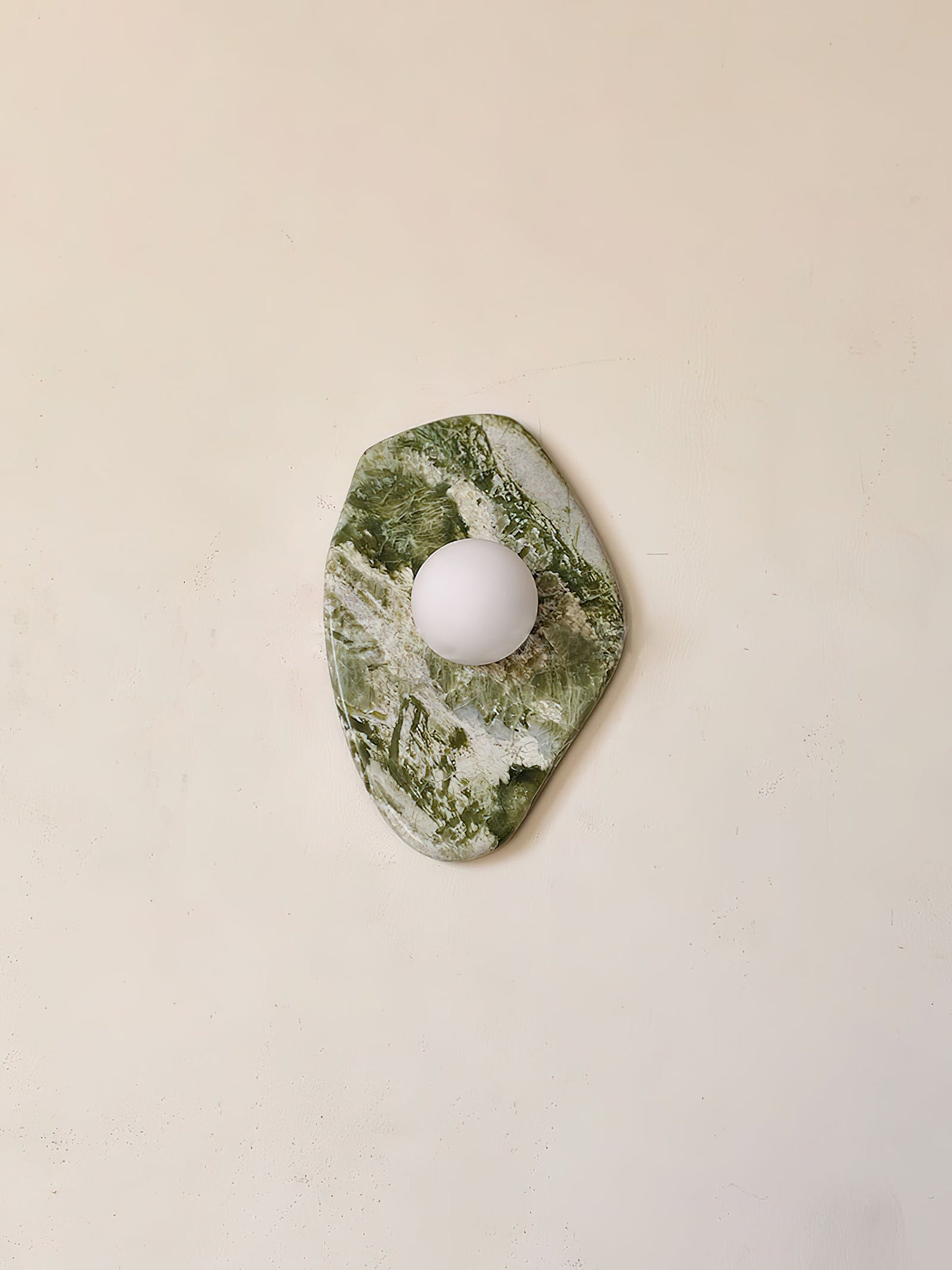 Emma Marble Wall Lamp | Green Marble & White Glass | G9