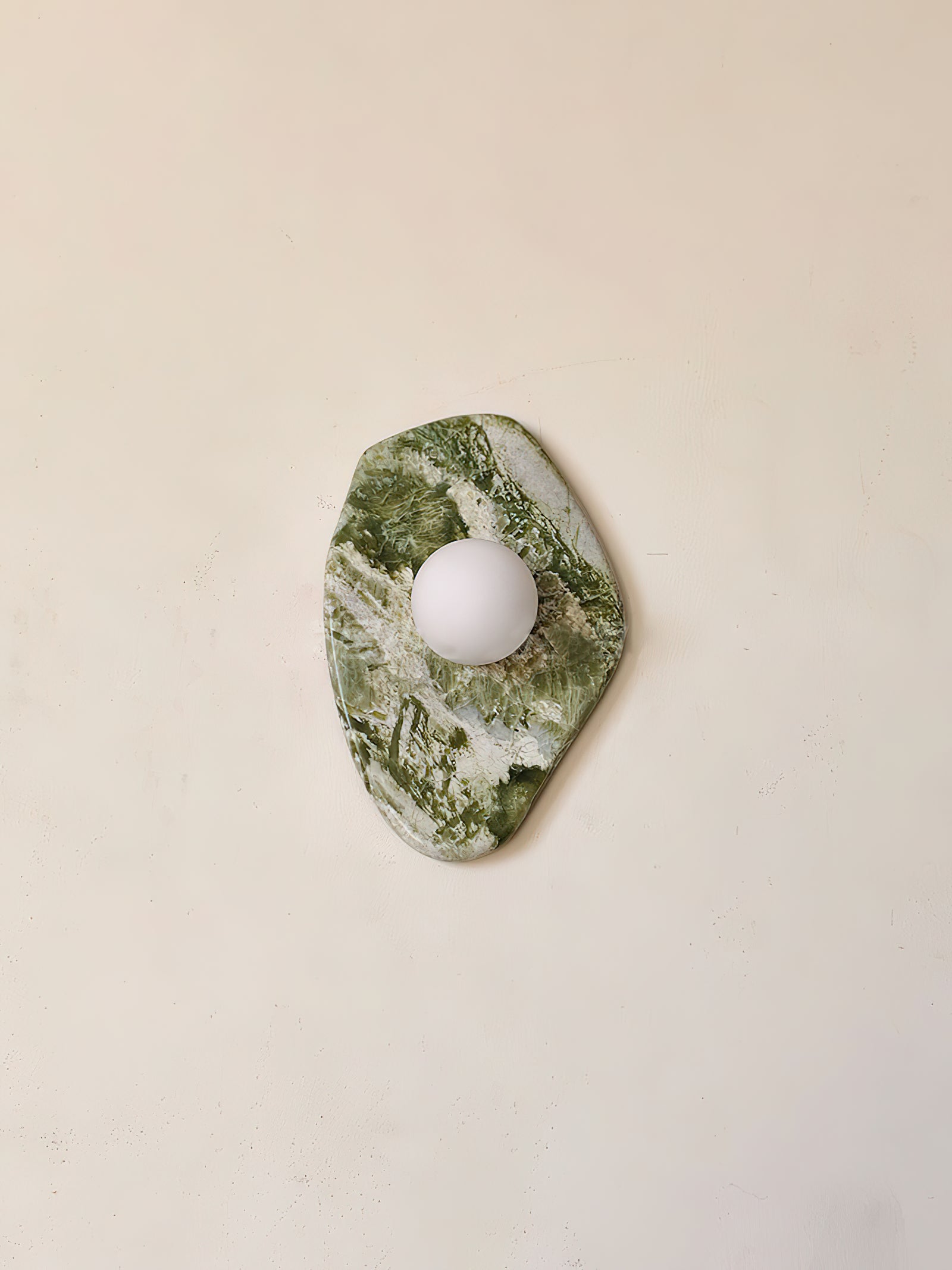 Emma Marble Wall Lamp | Green Marble & White Glass | G9