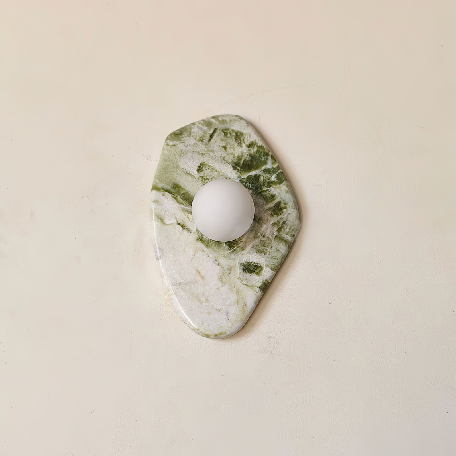 Emma Marble Wall Lamp | Green Marble & White Glass | G9