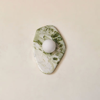 Emma Marble Wall Lamp | Green Marble & White Glass | G9
