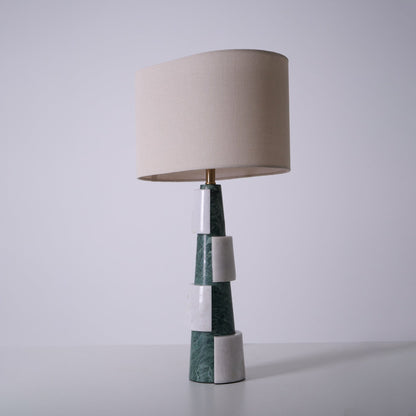 Duomo Marble Table Lamp | Marble & Fabric | Green & White