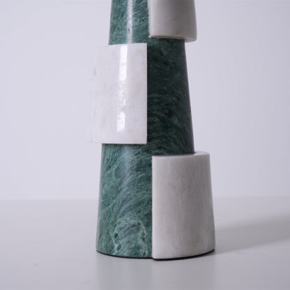 Duomo Marble Table Lamp | Marble & Fabric | Green & White