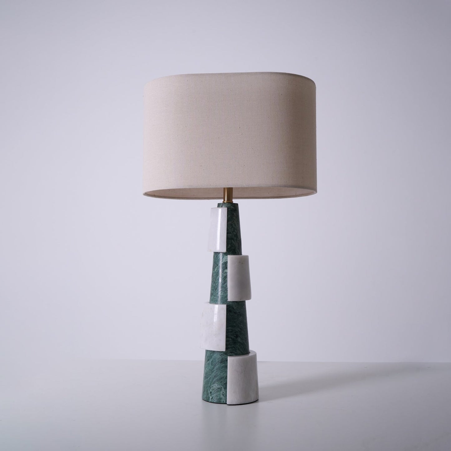 Duomo Marble Table Lamp | Marble & Fabric | Green & White