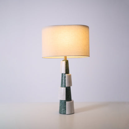 Duomo Marble Table Lamp | Marble & Fabric | Green & White