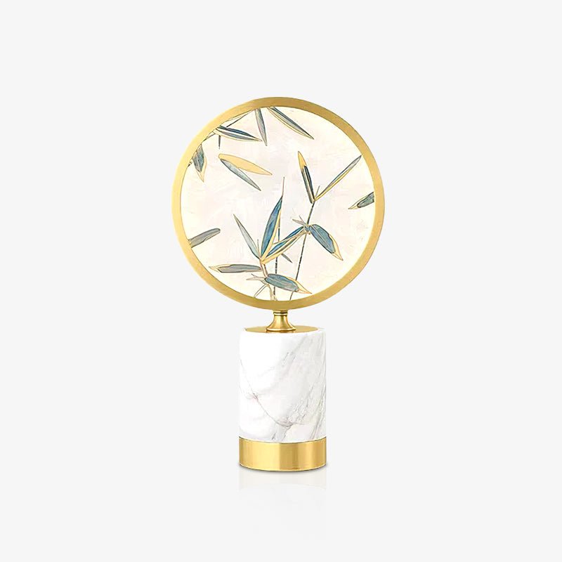 Enamel Table Lamp | Brass, Glass, Marble | White
