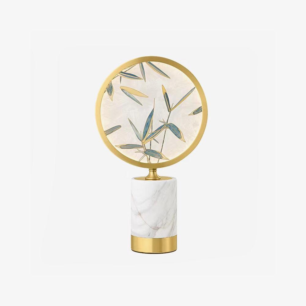 Enamel Table Lamp | Brass, Glass, Marble | White