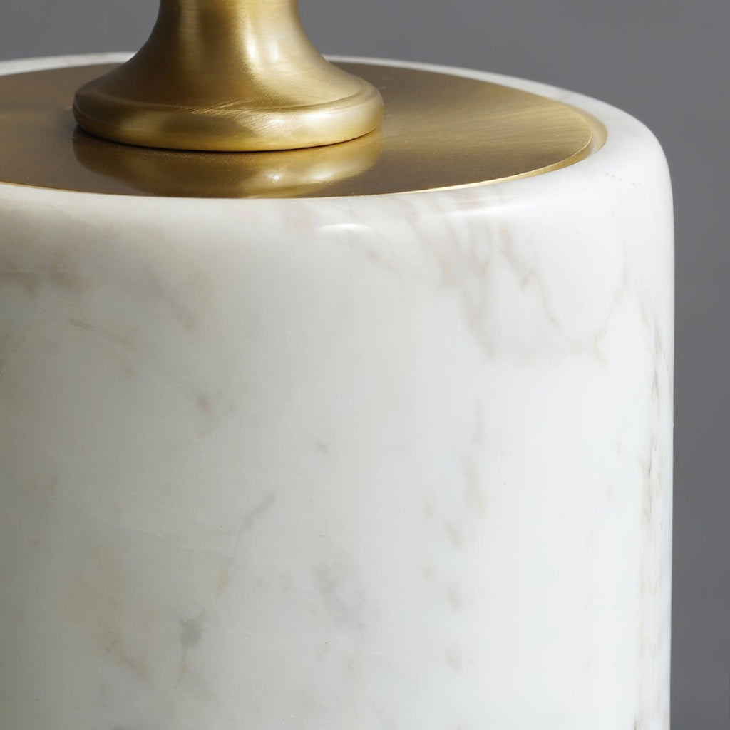 Enamel Table Lamp | Brass, Glass, Marble | White