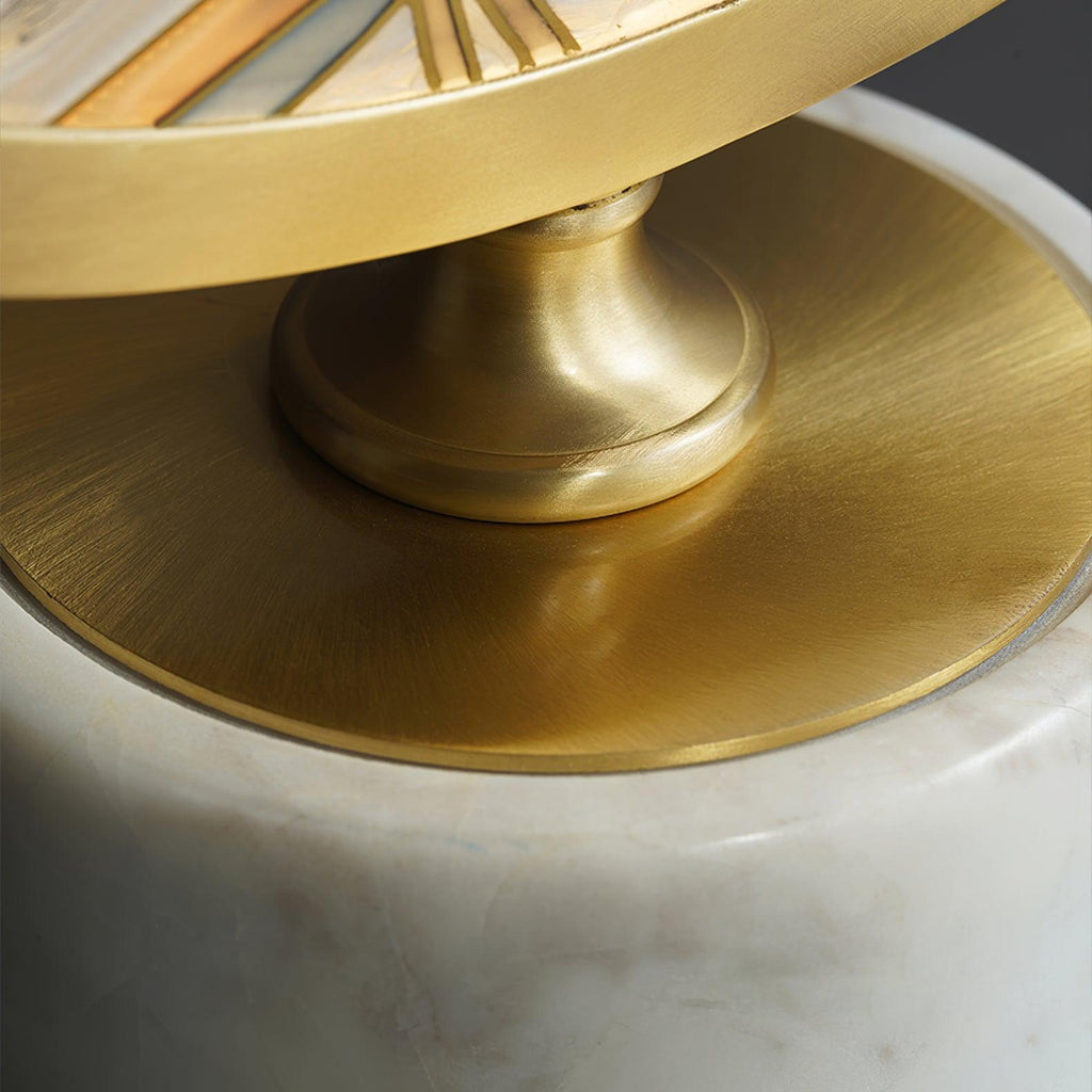 Enamel Table Lamp | Brass, Glass, Marble | White