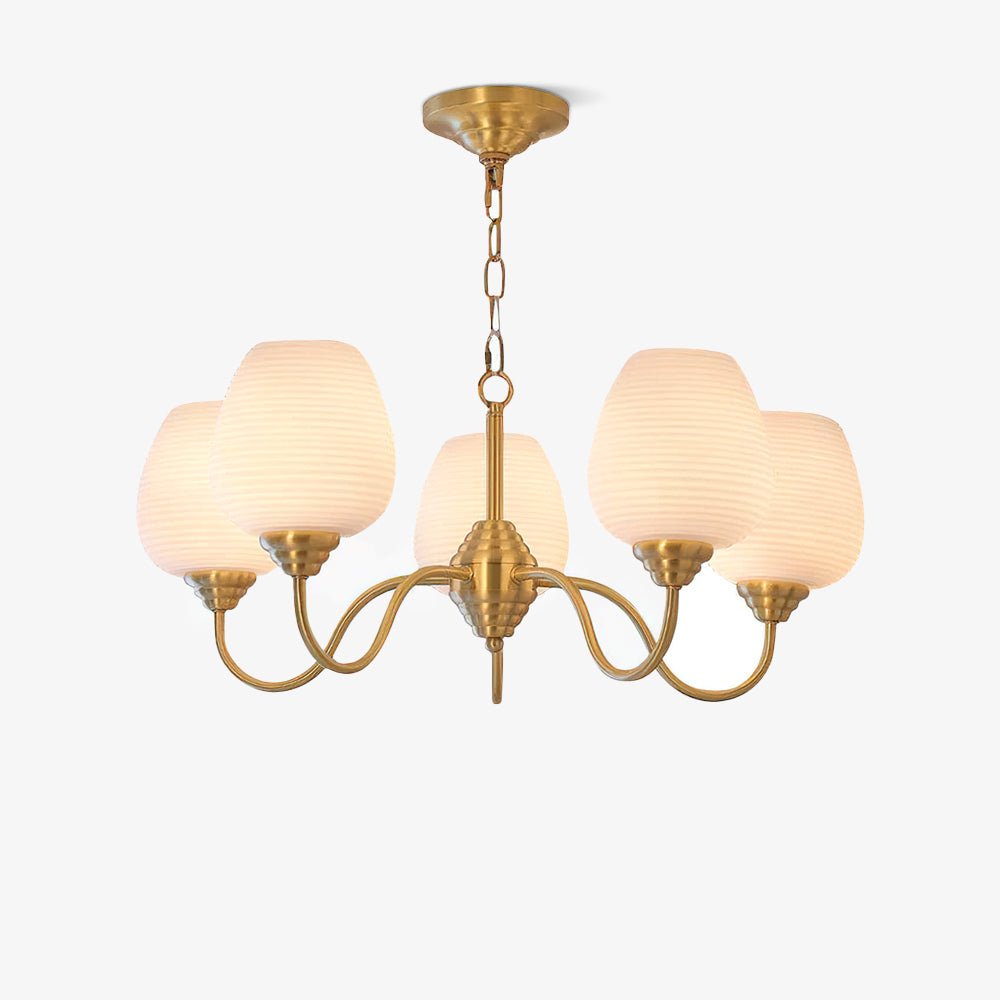 Brass Chandelier | Retro Design | 6, 8, or 10 Lights
