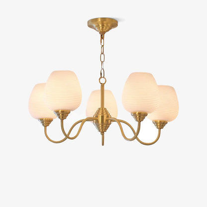 Brass Chandelier | Retro Design | 6, 8, or 10 Lights