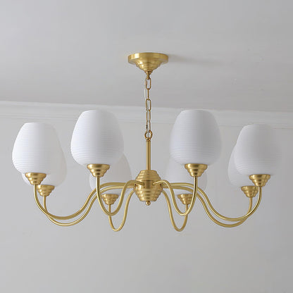 Brass Chandelier | Retro Design | 6, 8, or 10 Lights