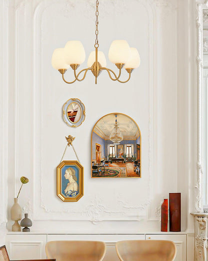 Brass Chandelier | Retro Design | 6, 8, or 10 Lights