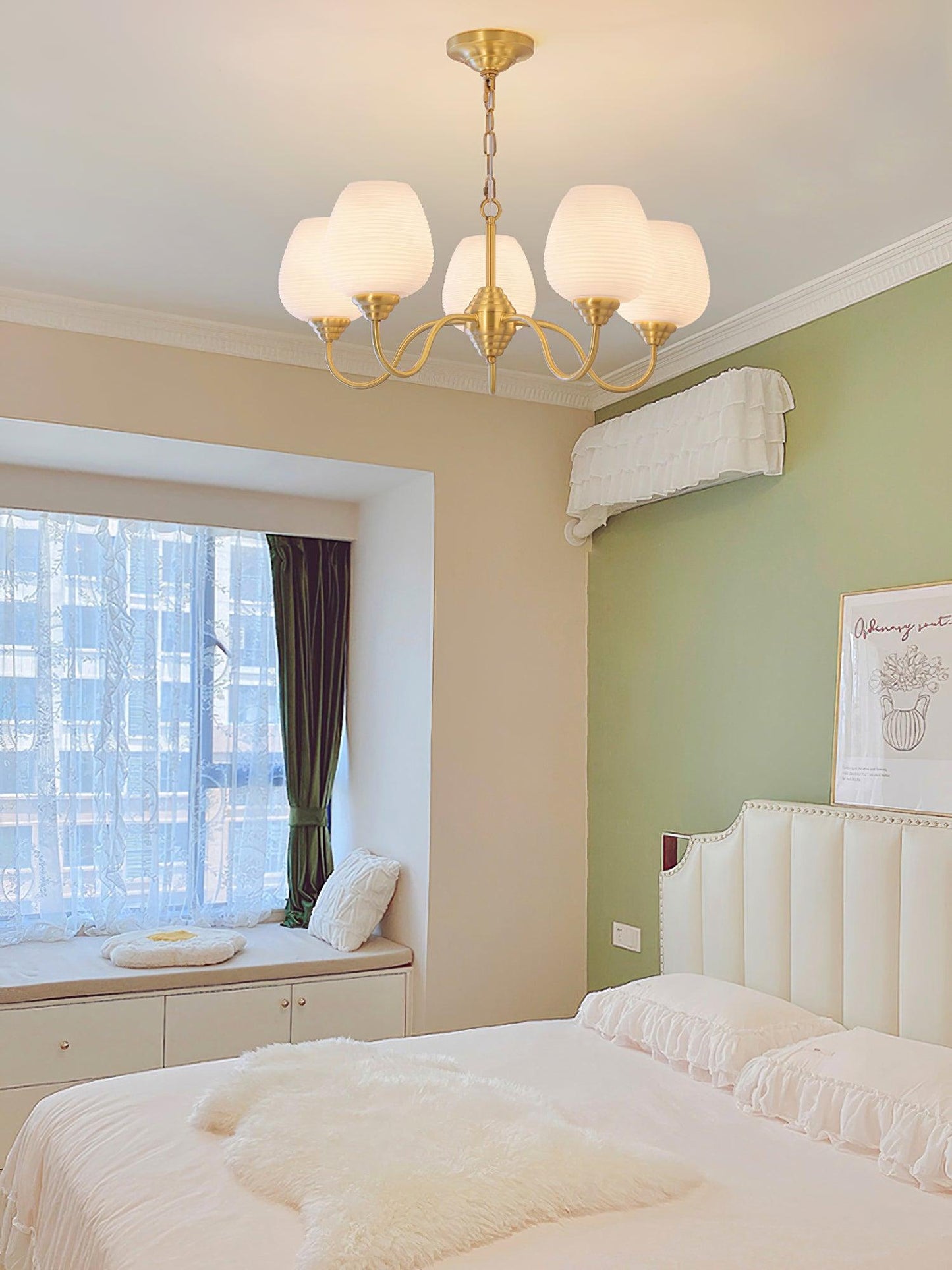 Brass Chandelier | Retro Design | 6, 8, or 10 Lights
