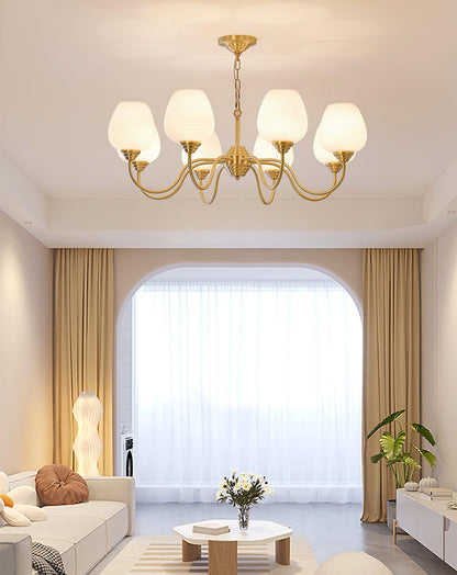 Brass Chandelier | Retro Design | 6, 8, or 10 Lights