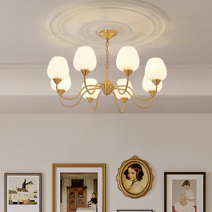 Brass Chandelier | Retro Design | 6, 8, or 10 Lights