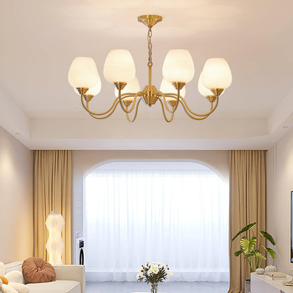 Brass Chandelier | Retro Design | 6, 8, or 10 Lights