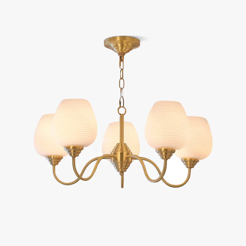 Brass Chandelier | Retro Design | 6, 8, or 10 Lights