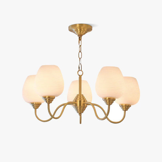 Brass Chandelier | Retro Design | 6, 8, or 10 Lights