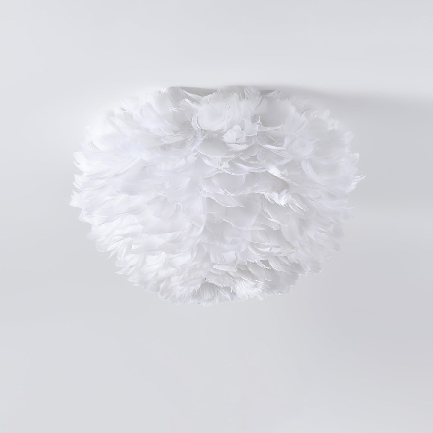 Feathered Ceiling Lamp | Goose Feather | White, Pink