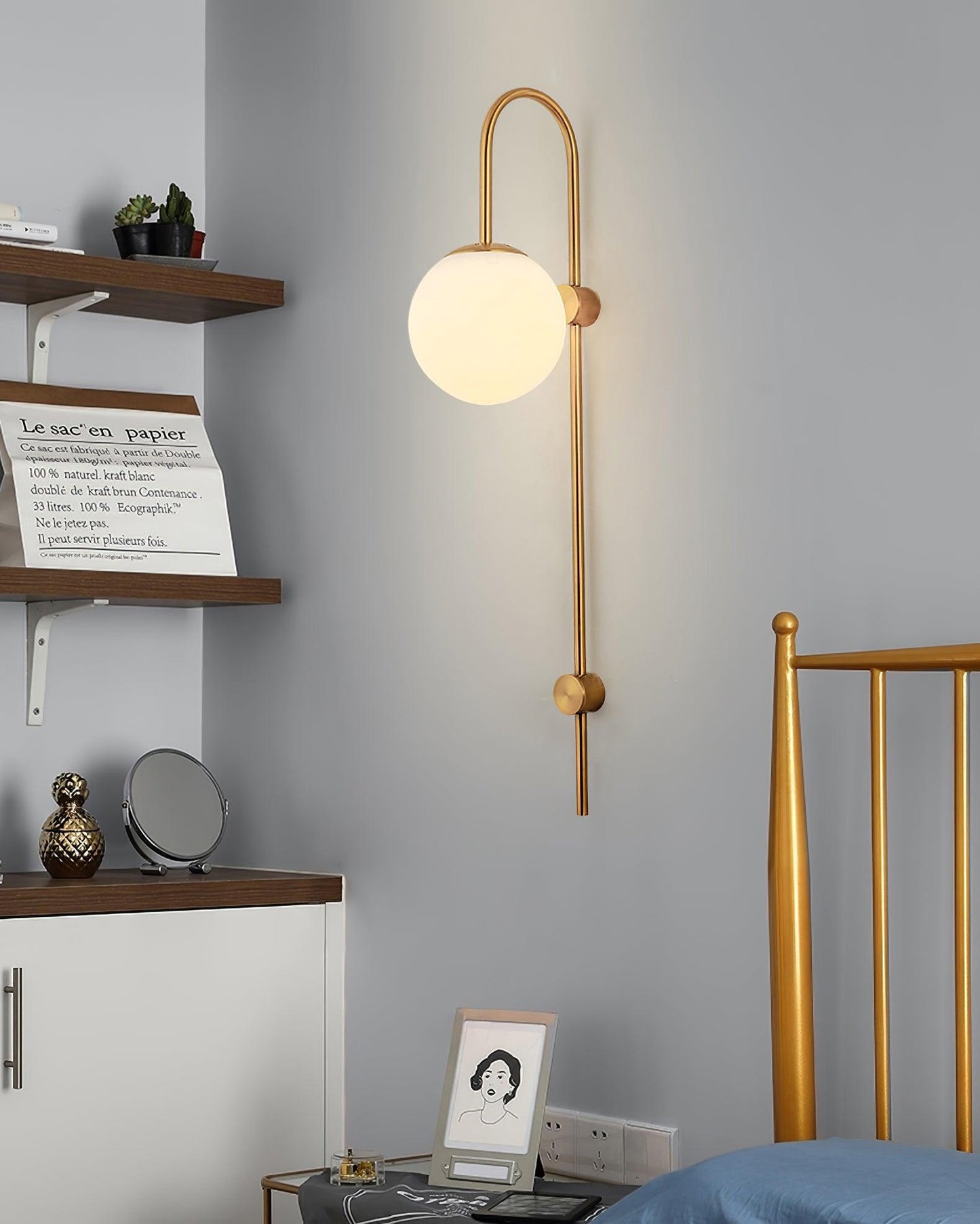 Erikson Sconce | Iron, Glass, Metal | Gold, Black