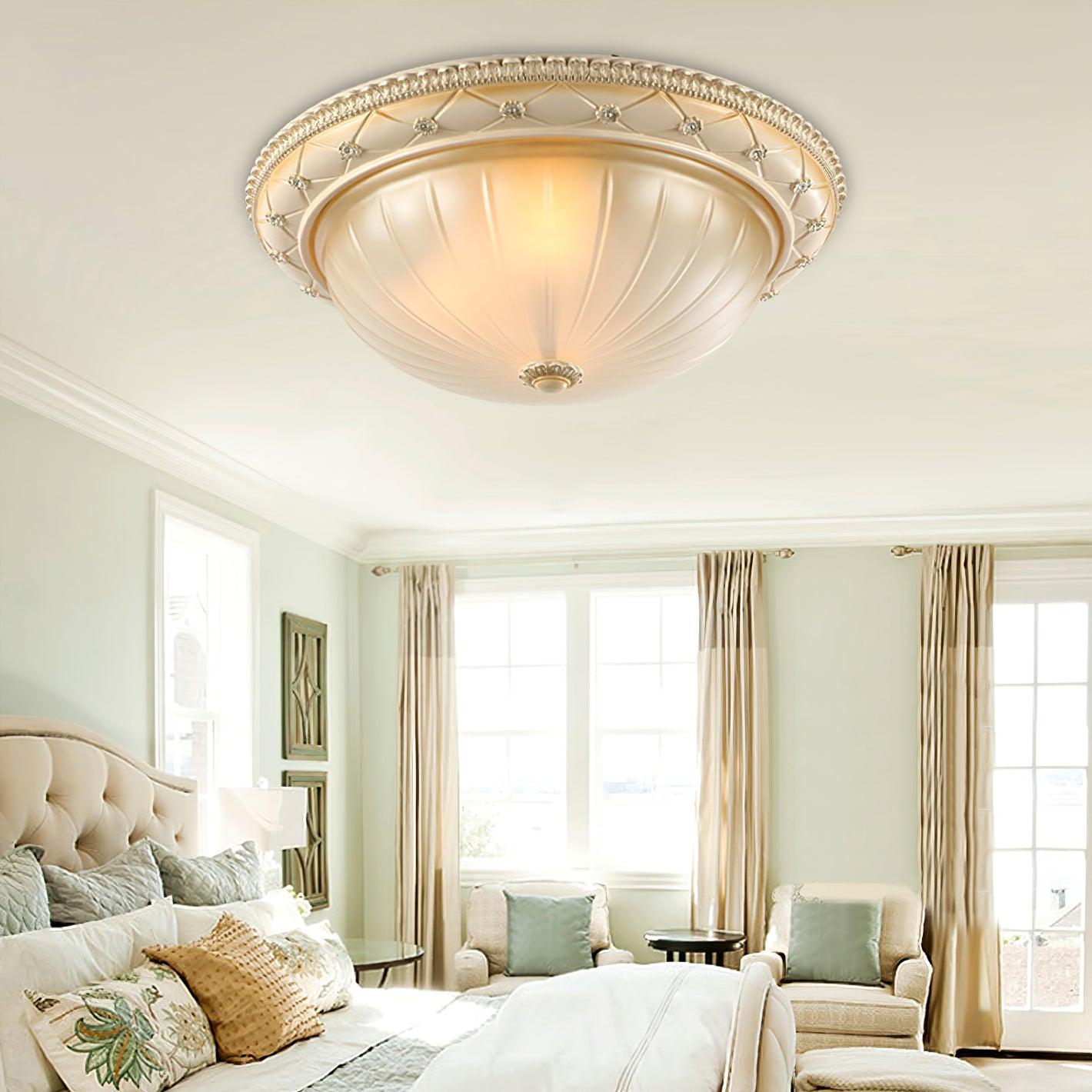 Essentials Flush Ceiling Light | Beige Finish | Indoor Lighting