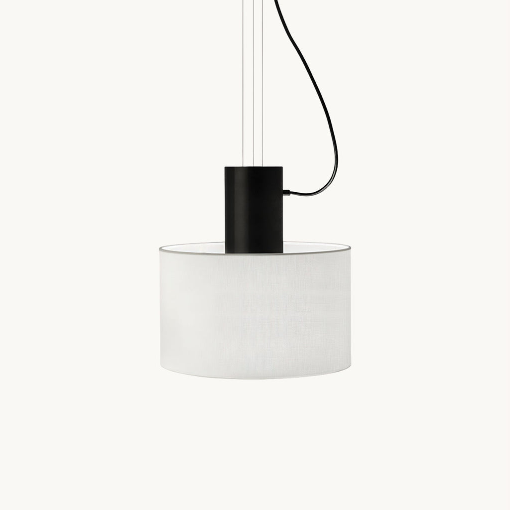 Estiluz Cyls Pendant Light | Black & Beige Metal | 32cm Diameter