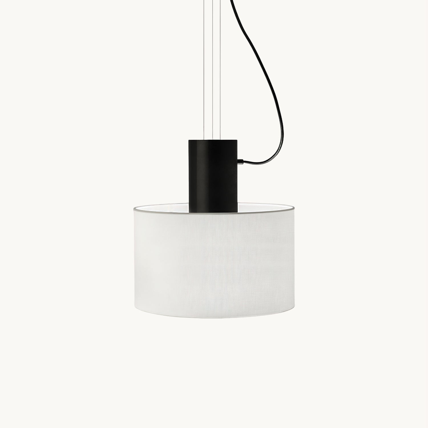 Estiluz Cyls Pendant Light | Black & Beige Metal | 32cm Diameter