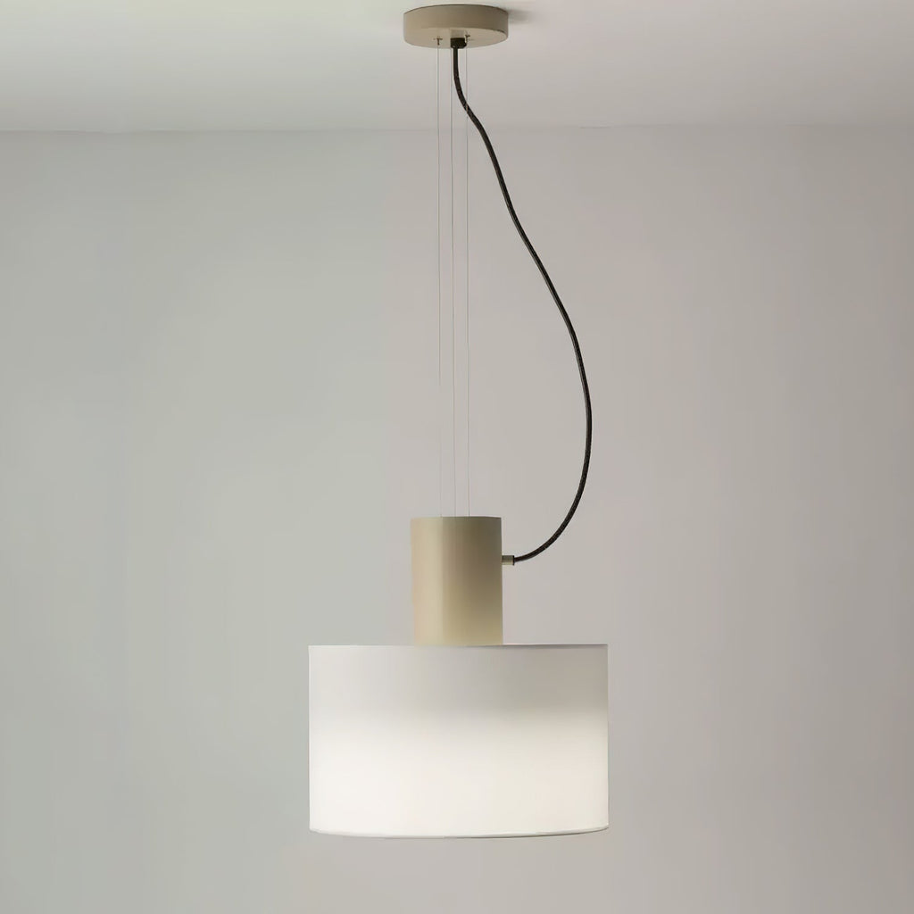 Estiluz Cyls Pendant Light | Black & Beige Metal | 32cm Diameter