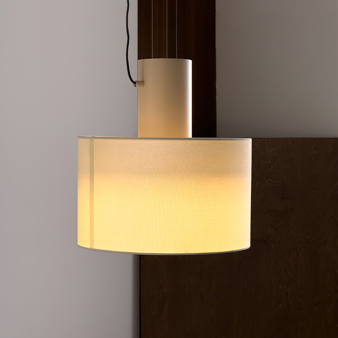 Estiluz Cyls Pendant Light | Black & Beige Metal | 32cm Diameter