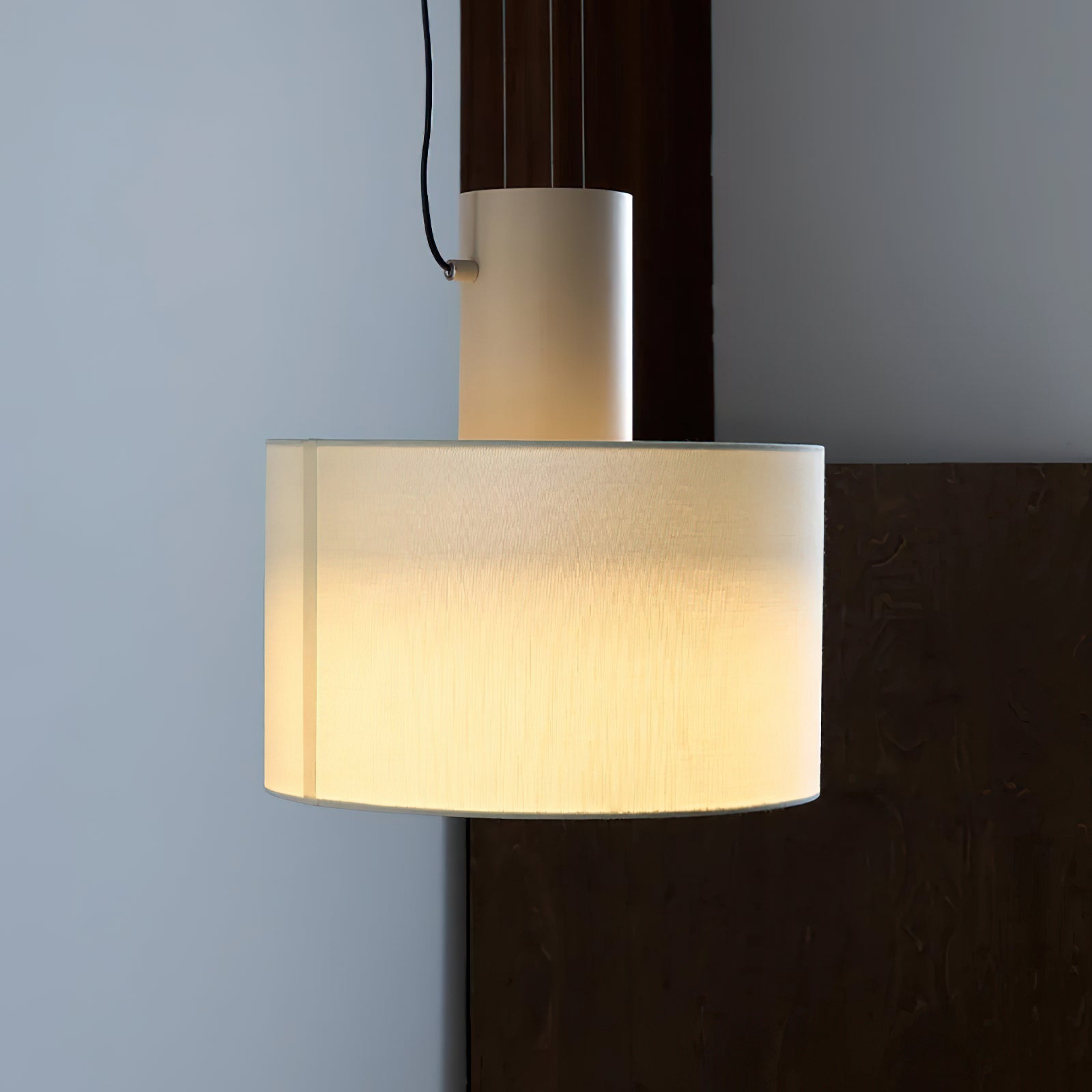 Estiluz Cyls Pendant Light | Black & Beige Metal | 32cm Diameter