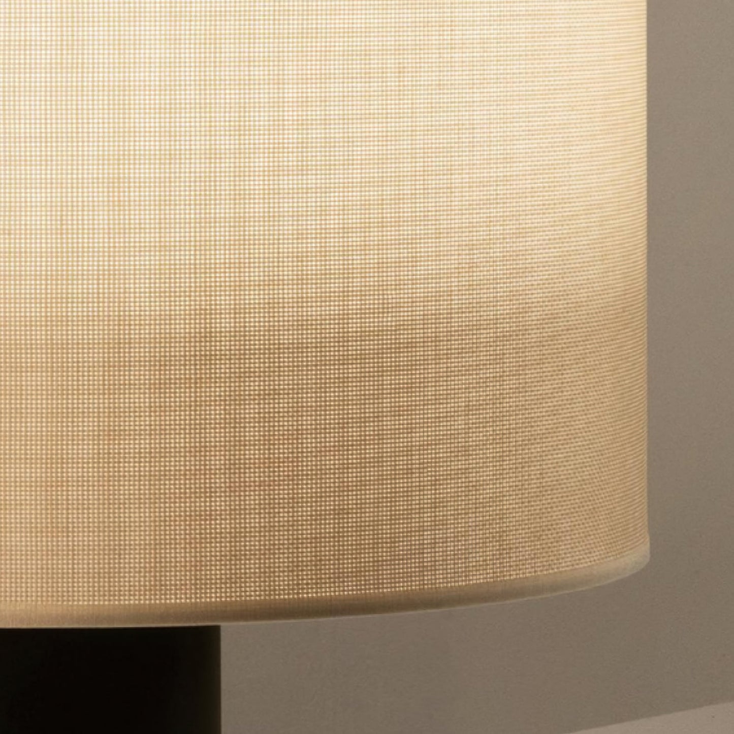 Table Lamp | Black Metal & White Fabric Shade | 32cm Diameter