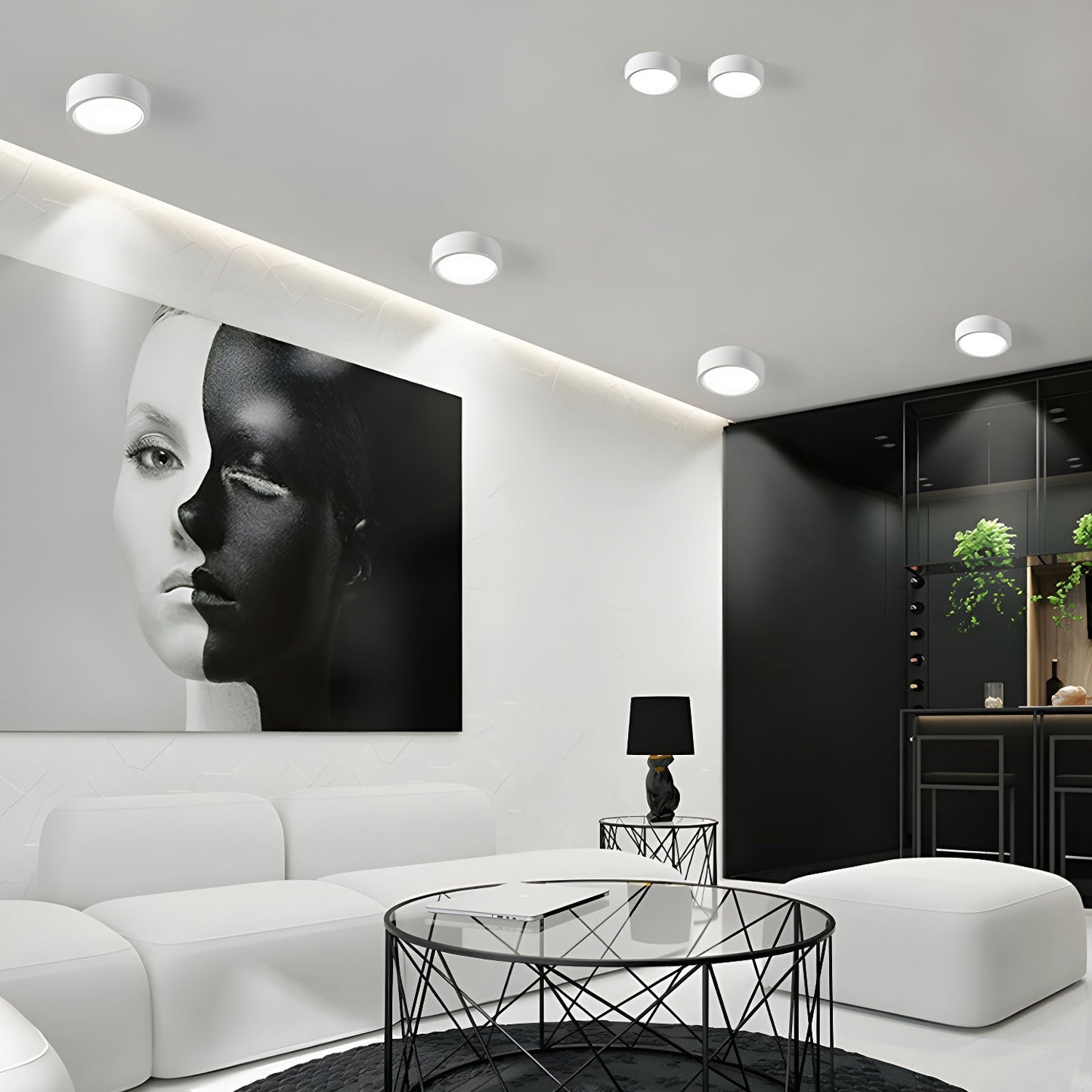 Ethan Surface Ceiling Light | Modern LED | Black