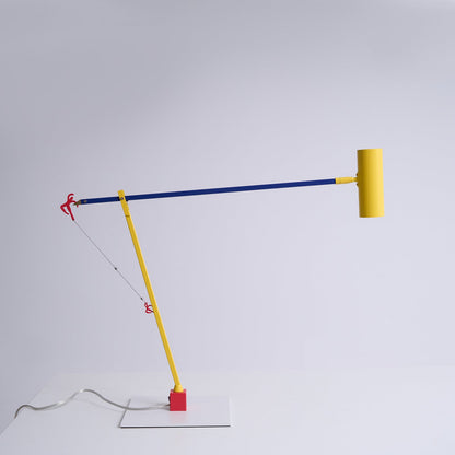 Ettorino Table Lamp | Adjustable Metal Design | Red, Yellow & Blue