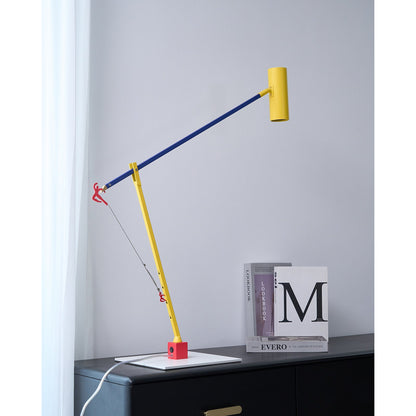Ettorino Table Lamp | Adjustable Metal Design | Red, Yellow & Blue