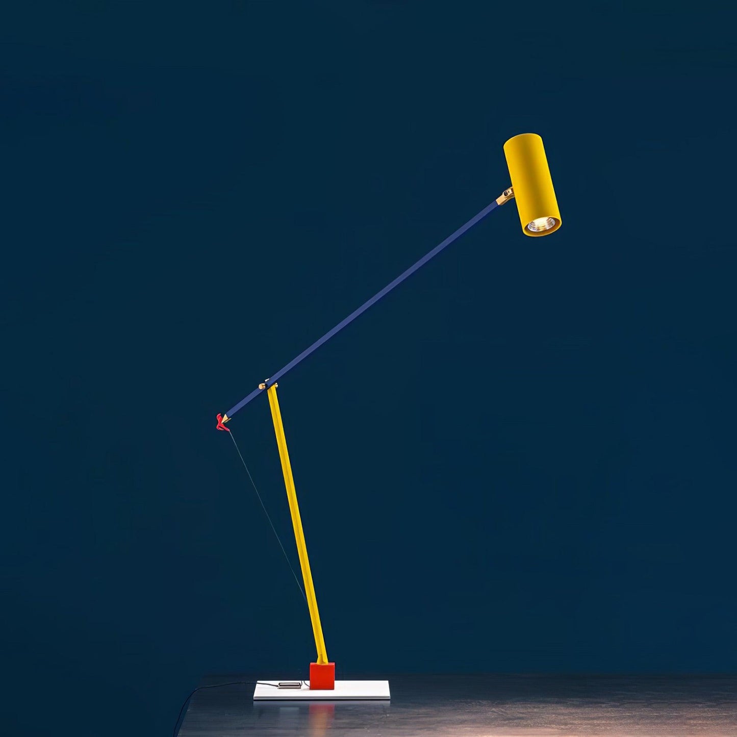 Ettorino Table Lamp | Adjustable Metal Design | Red, Yellow & Blue